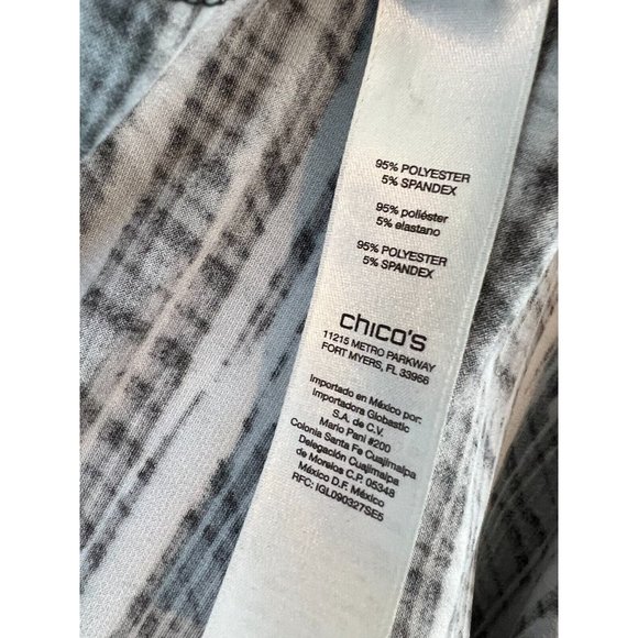 Chicos Easywear Abstract Tunic Top 2 Large Shirt Blouse Asymmetrical Slinky - Picture 5 of 9